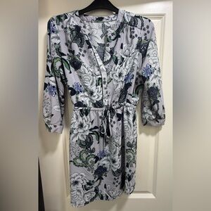 Loft women’s Floral Print Dress with Drawstring Waist
